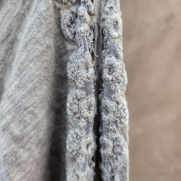 Free people gray embroidered henley - Picture 2 of 9